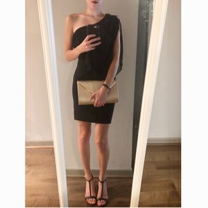One Shoulder Black Bodycon Dress